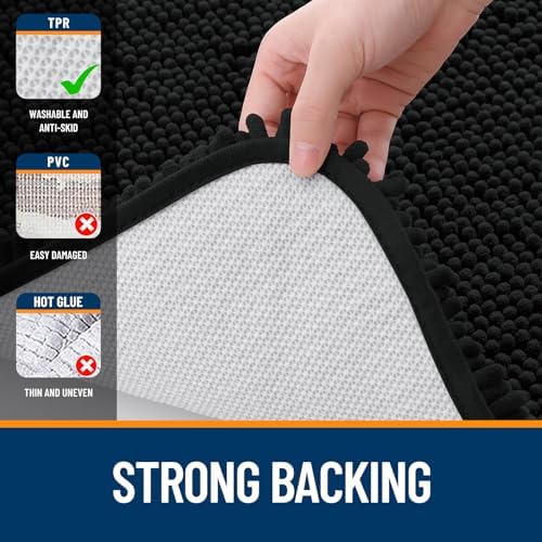 OLANLY Bathroom Runner Rugs 47x24, Extra Soft Absorbent Chenille Bath Rugs