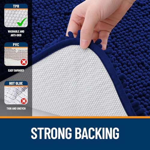 OLANLY Bathroom Runner Rugs 44x24, Extra Soft Absorbent Chenille Bath Rugs