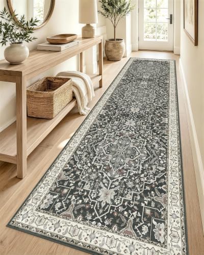 OLANLY 2'6"x12' Washable Runner Rug, Non Slip Carpet for Hallway Kitchen