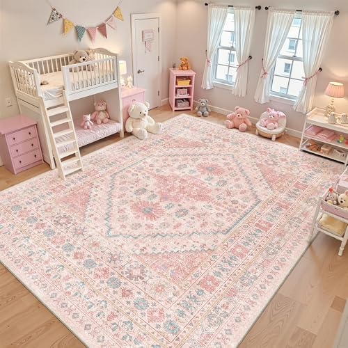 zesthome Pink Rugs for Bedroom-8x10 Area Rugs for Living Room,Girls Room