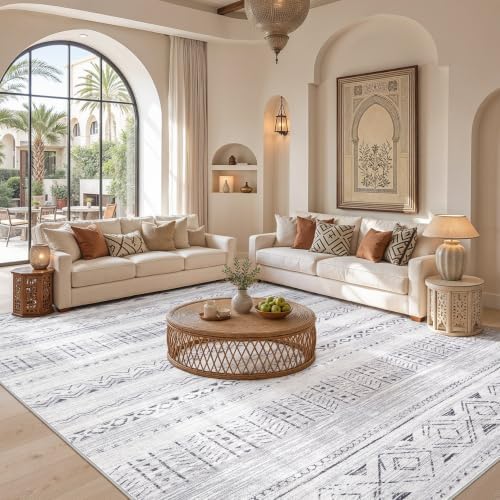 cotiled Boho 5x8 Area Rugs for Living Room: Soft Moroccan Washable Rug