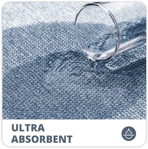 Bosap Bath Mat,Ultra Thin Bathroom Runner Rugs,Large Bath Mats for Bathroom,Quick Dry,Non-Slip,Machine Washable,Low Pile,Bath Rug,Shower Outside,Sink,Home Decor Accessories.Blue,1'5"x2'11"（17x35inch）