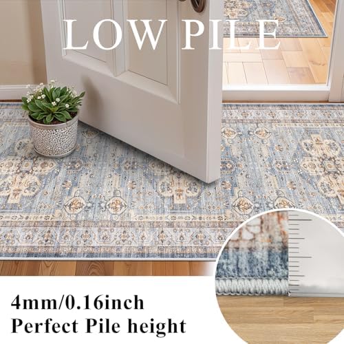 Washable Hallway Runner Rug 3x8: Non Slip Runner Rugs with Rubber Backing