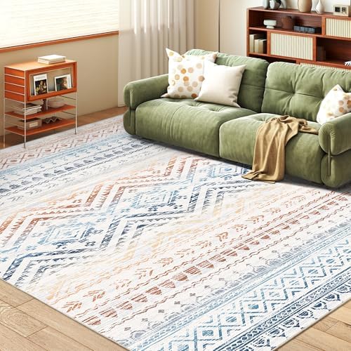 Miukiki 6x9 Area Rug Washable Non Slip Rug for Living Room Multi