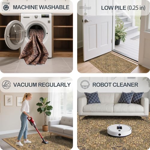 2x3 Area Rug Washable Entry Rug Soft Carpet (Goldenrod)