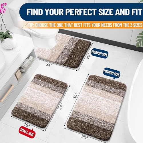 OLANLY Bathroom Rugs Mat 36x24, Extra Soft Absorbent Microfiber Bath Rugs