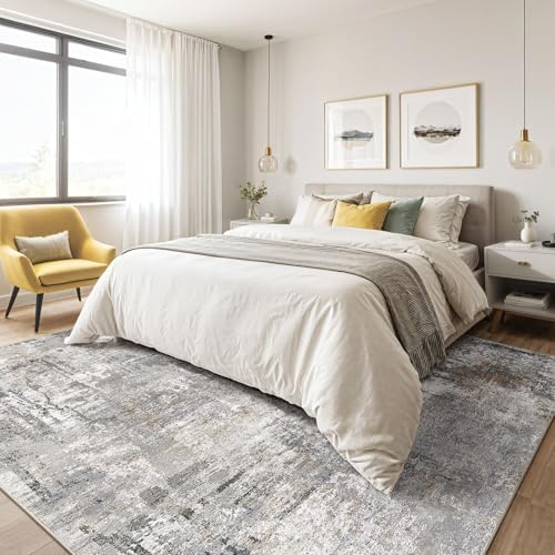 LOONGRUG 8x10 Area Rugs Washable Large Neutral Modern Living Room Rug