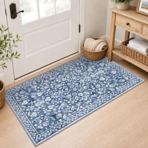 Vintage 2x4 Rug Washable Entryway Runner Non Slip Kitchen Runner