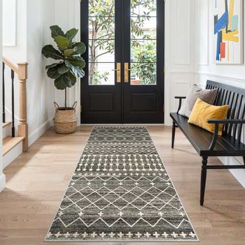 Miukiki 3x8 Washable Runner Rug Hallway Soft Non Slip Indoor Rug Black