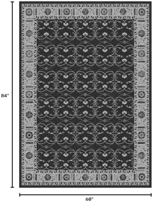 Rugxara Black Rug Area Rugs 5x7, Washable Rugs for Living Room