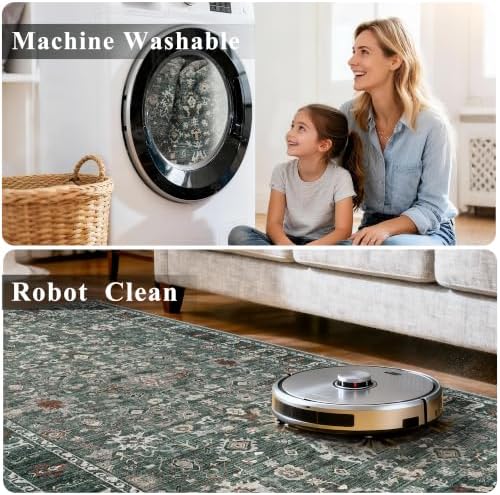 4x10 Wide Hallway Runner Rug: Washable 10ft Runners for Living Room Bedroom