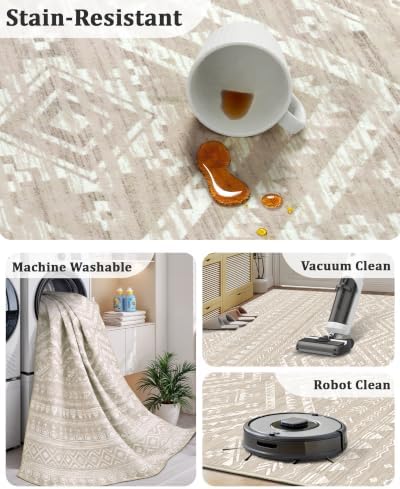 Miukiki Washable 2x6 Runner Rug Hallway Non Slip Kitchen Runner Brown