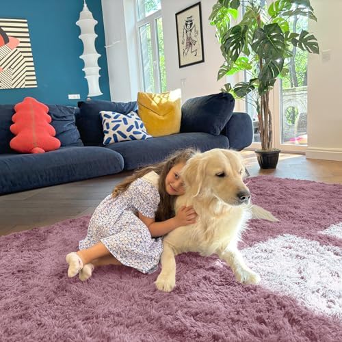 OLANLY 2x6 Machine Washable Runner Rugs for Hallway, Soft Fluffy Shaggy Bedside Rugs for Bedroom, Living Room, Indoor Floor Carpet for Kids Girls and Boys, Nursery Rooms, Home Decor Aesthetic, Blush