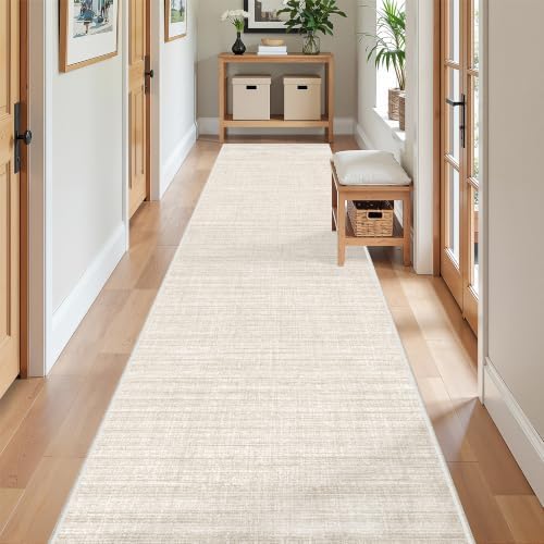 2x12 Runner Rug Non Slip,Washable Hallway Runner Rug,Beige