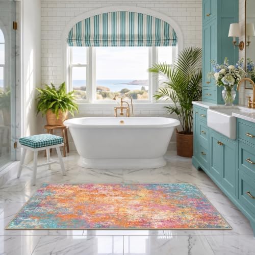 RELEANY Washable Runner 2'x6' Abstract Area Rug for Hallway Starlight