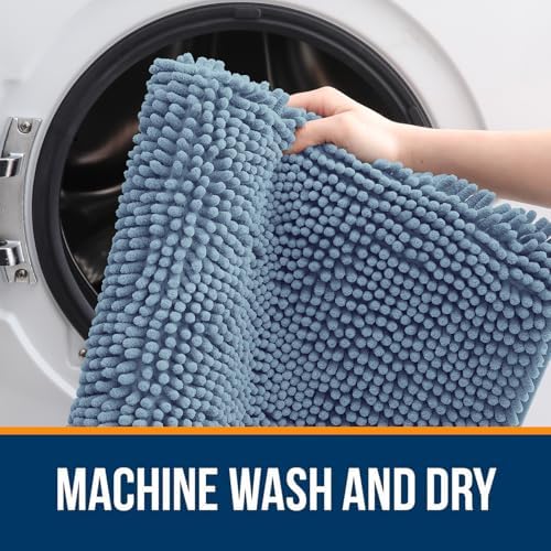 OLANLY Bathroom Rugs 34x21, Extra Soft Absorbent Chenille Bath Rugs