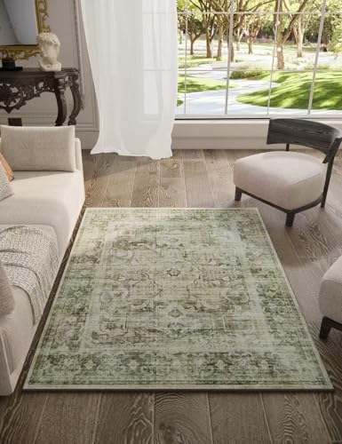3x5 Washable Area Rug for Bedroom: Entryway Rug Non Slip Small Throw Carpet