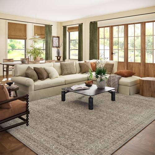 Washable Living Room Area Rug: 8x10 Rugs for Bedroom Non Slip Boho Carpet