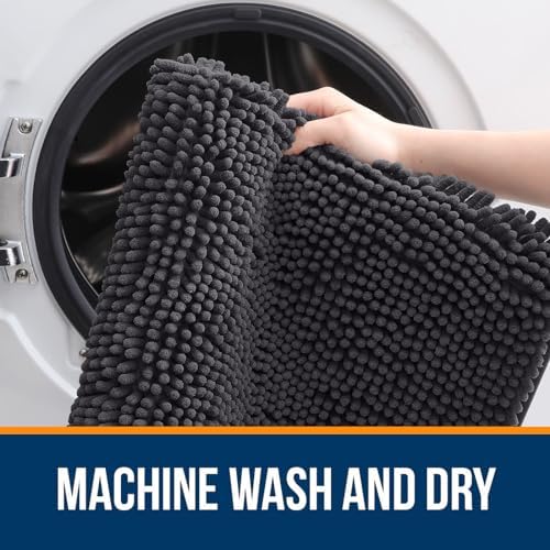 OLANLY Bathroom Rugs 34x21, Extra Soft Absorbent Chenille Bath Rugs