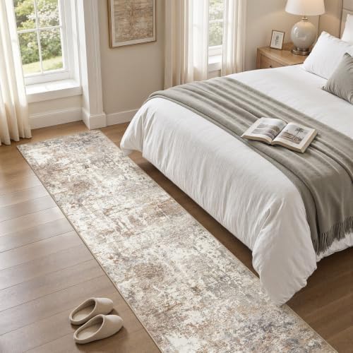 LOONGRUG Runner Rug 2x10 Washable Non-Slip Kitchen Neutral Modern Rug