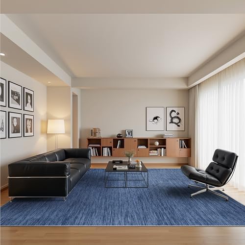 Valenrug 8x10 Area Rugs for Living Room, Large Washable Rug Non Slip Navy