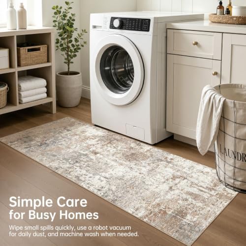 LOONGRUG Runner Rug 2x6 Washable Non-Slip Kitchen Neutral Modern Rug