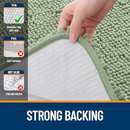 OLANLY Bathroom Rugs 30x20, Extra Soft Absorbent Chenille Bath Rugs