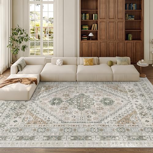 zesthome 8x10 Area Rugs for Living Room,Large Washable Rug,Brown