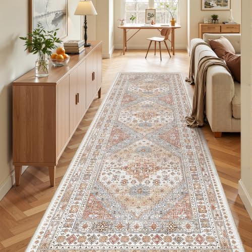 zesthome 3x10 Runner Rug Non Slip,Washable Hallway Runner Rug,Orange