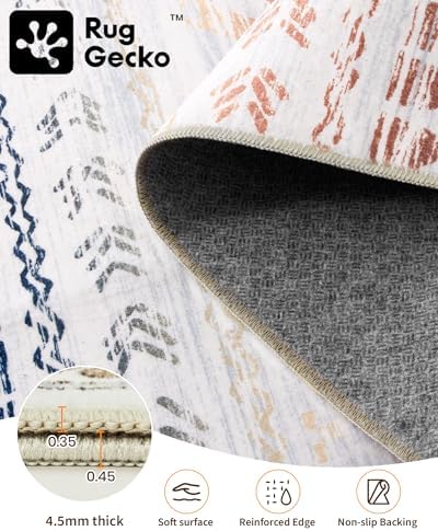 Miukiki 6x9 Area Rug Washable Non Slip Rug for Living Room Multi