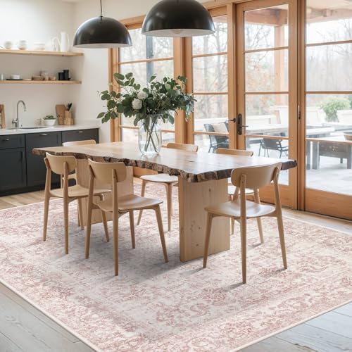 Rugxara 6x9 Pink Washable Area Rug for Living Room&Bedroom