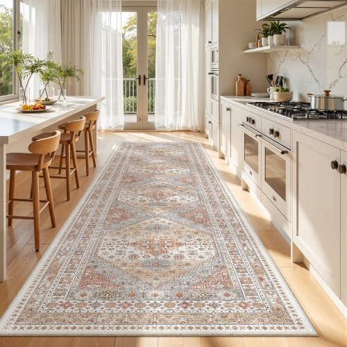 zesthome 3x12 Runner Rug Non Slip,Washable Hallway Runner Rug,Orange