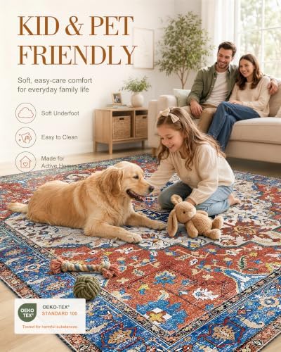 OLANLY 2'6"x14' Washable Runner Rug, Non Slip Carpet for Hallway Kitchen