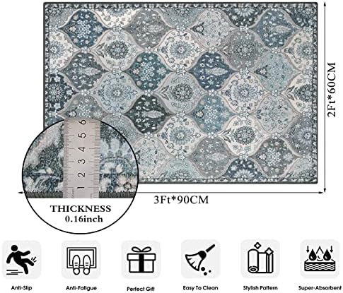 Lahome Moroccan Front Door Mat Indoor Entrance, 2x3 Rugs for Entryway Bathroom