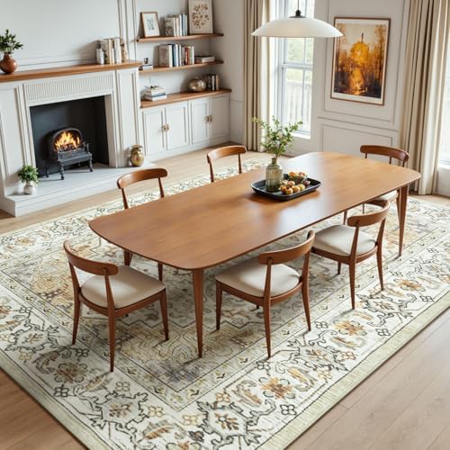 Lessymo 8 x 10 Area Rugs for Living Room, Washable Bedroom Large Rug, Beige