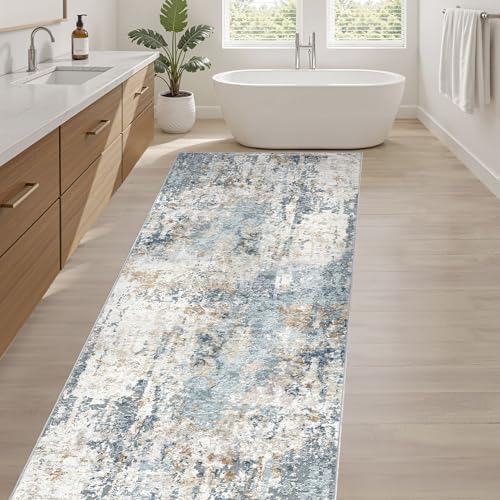 LOONGRUG Runner Rug 3x10 Washable Non-Slip Kitchen Neutral Modern Rug