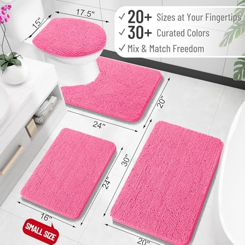 OLANLY Toilet Rugs U-Shaped 20x20, Soft Absorbent Chenille Contour Rugs
