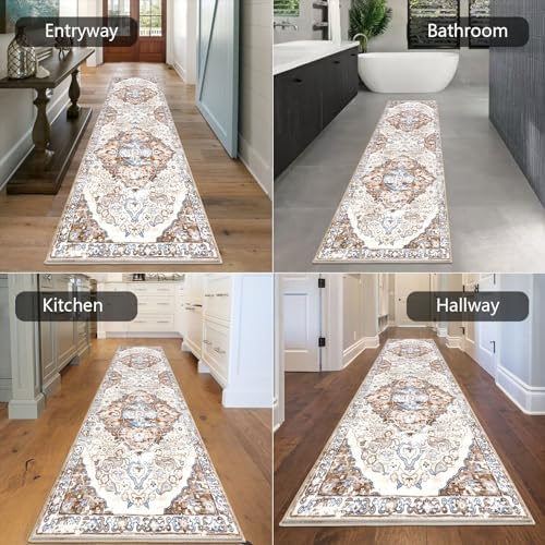 HEBE Hallway Runner Rug 2'8''x8', Washable Non Slip Kitchen Rug Runner
