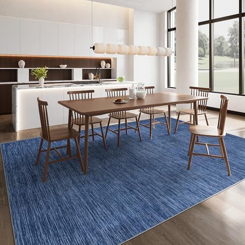 Valenrug 8x10 Area Rugs for Living Room, Large Washable Rug Non Slip Navy