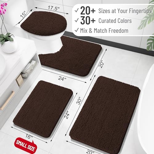 OLANLY Bathroom Rugs 32x20, Extra Soft Absorbent Chenille Bath Rugs