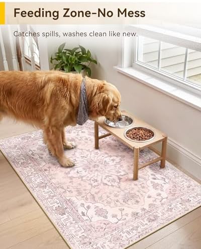 RELEANY Washable Area Rug, Small 2'x3', Pink
