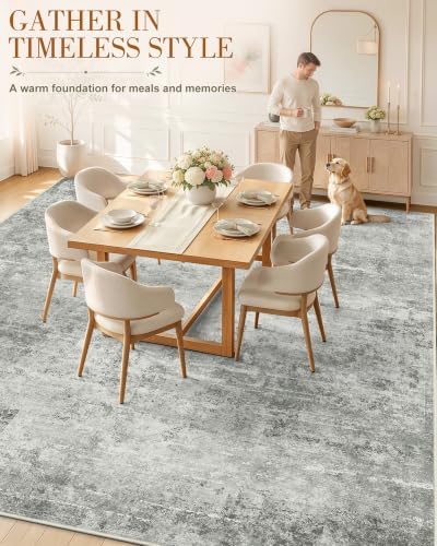 OLANLY 9x12 Washable Area Rug, Soft Non Slip Carpet for Bedroom Living Room