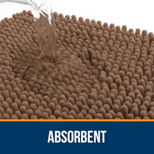 OLANLY Large Bathroom Rugs 50x30, Extra Soft Absorbent Chenille Bath Rugs