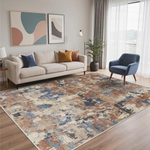 BEIMO 5x7 Area Rugs for Bedroom, Desert Blue Beige Washable Abstract Rug