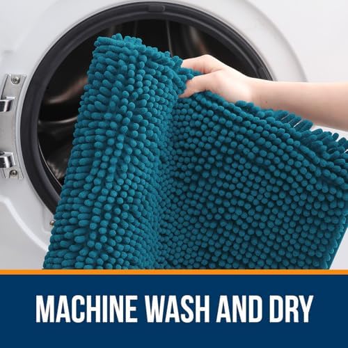 OLANLY Toilet Rugs U-Shaped 24x20, Soft Absorbent Chenille Contour Rugs