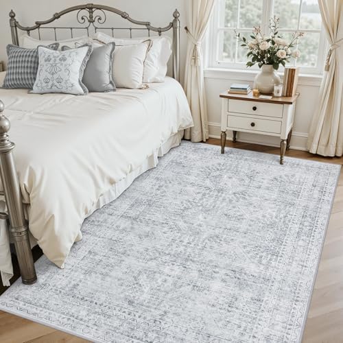 8x8 Area Rugs Living Room: Bedroom Neutral Washable Carpet Gray
