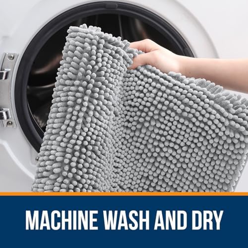 OLANLY Small Bathroom Rugs 30x18, Extra Soft Absorbent Chenille Bath Rugs