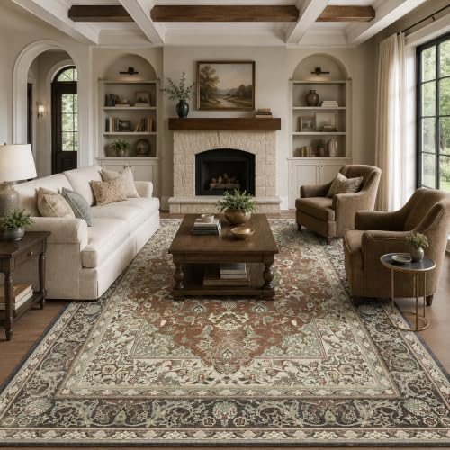 8x10 Area Rug Vintage Washable Rugs for Living Room Bedroom Nursery