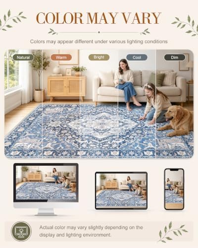 OLANLY 3x5 Washable Accent Rug, Soft Non Slip Carpet for Entryway Bedside