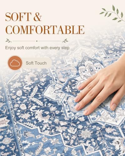 OLANLY 4x6 Washable Area Rugs, Soft Non Slip Carpet for Bedroom Living Room